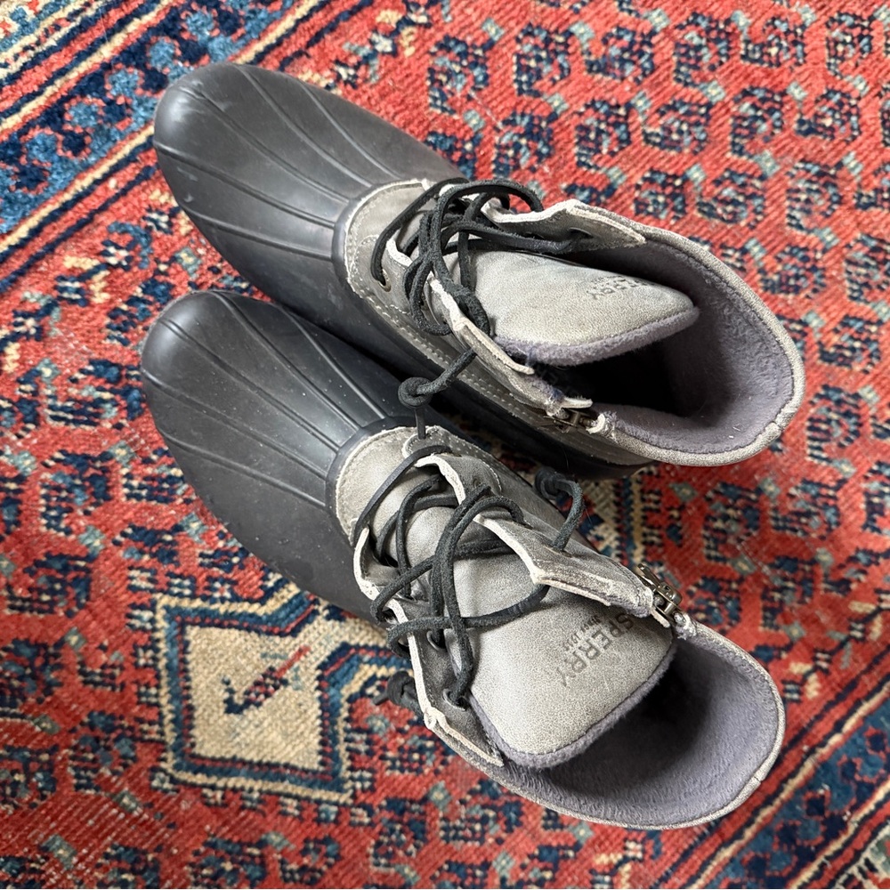 Sperry Gray and Black Waterproof Boots